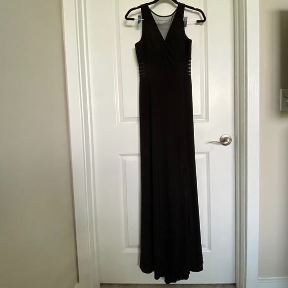 Morgan & Co Long Formal Strap Dress w/ Mesh - Picture 8 of 10